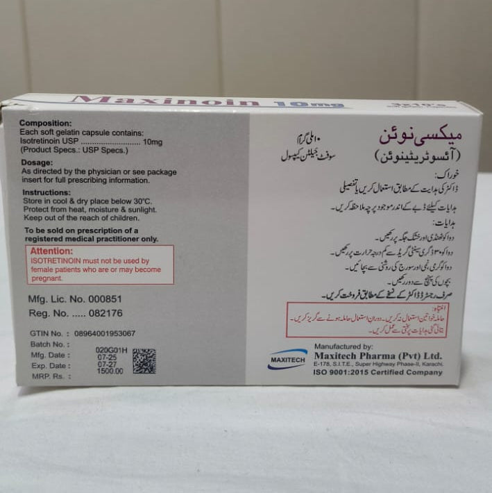 Maxinoin 10 mg Capsules (30 Capsules)