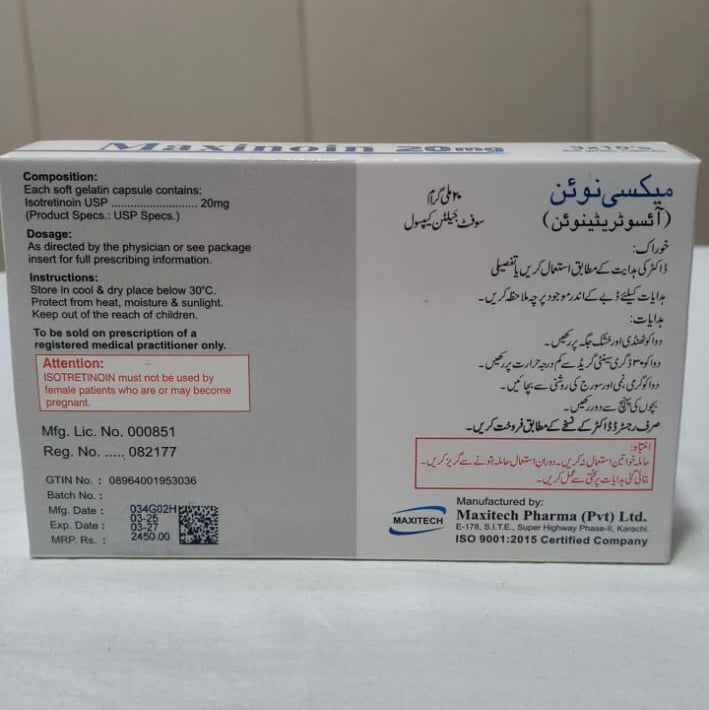 Maxinoin 20 mg Capsules (30 Capsules)